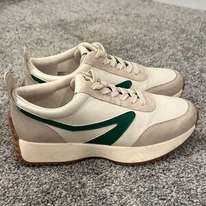 Dolce Vita Cream and Green Sneakers